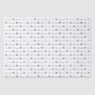 Silver Blue Evil Eye Eyelashes Nazar Mati Pattern Tissuepapier