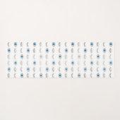 Silver Blue Evil Eye Eyelashes Nazar Mati Pattern Yogamat (Achterkant (horizontaal))