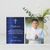 Silver Blue First Holy Communion Garçon Merci (Debout devant)