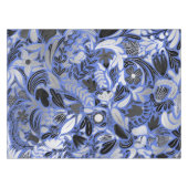 Silver Blue Floral Leaves Illustration Pattern Tafelkleed (Voorkant (Horizontaal))