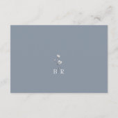 Silver Blue Floral Wedding Details Kaart (Achterkant)
