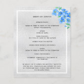 Silver Blue Foral Photo begrafenis (Achterkant)