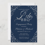 Silver Blue I DO BBQ Engagement Party Invitation (Devant)