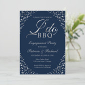 Silver Blue I DO BBQ Engagement Party Invitation (Debout devant)
