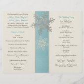 Silver Blue Ivory Snowflake Winter Wedding Program (Achterkant)