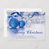 Silver Blue-kerstsierbegroet Feestdagenkaart (Voorkant / Achterkant)