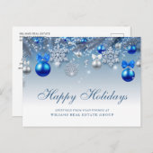 Silver Blue-kerstsierbegroet Feestdagenkaart (Voorkant / Achterkant)