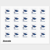 Silver Blue Mortar Diploma Afstuderen 2022 Vierkante Sticker (Vel)