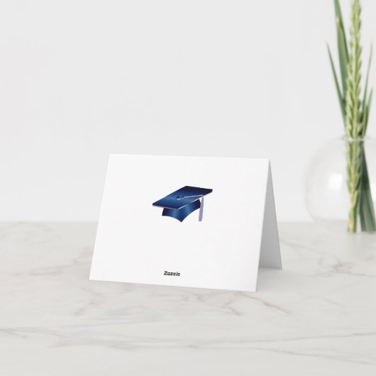 Silver blue mortar, diploma afstuderen Dank u Bedankkaart (Achterkant)