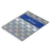 Silver Blue Pisces Fish Pattern Notitieboek (Linkerzijde)