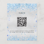 Silver Blue QR Code budget huwelijksuitnodiging Flyer (Achterkant)