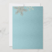 Silver Blue Snowflake Winter Wedding Save the Date (Achterkant)