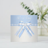 Silver Blue Snowflakes Baby Boy Shower Invitations (Debout devant)