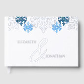 Silver Blue Snowflakes Mariage d'hiver (Recto)