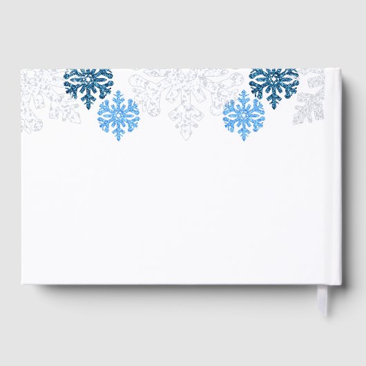Silver Blue Snowflakes Mariage d'hiver (Verso)