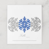 Silver Blue Snowflakes Winter Wedding (Buitenkant ongevouwen)