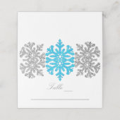 Silver Blue Snowflakes Winter Wedding (Buitenkant ongevouwen)