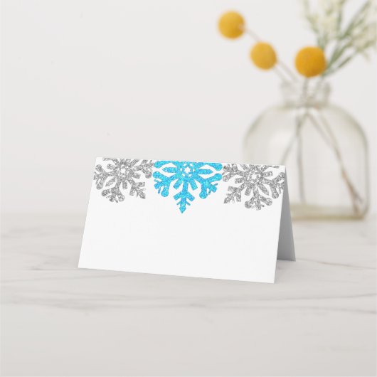 Silver Blue Snowflakes Winter Wedding (Achterkant)