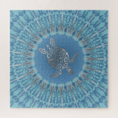 Silver Blue Turtle Mandala Maritime Legpuzzel (Horizontaal)