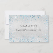 Silver Blue-verjaardagsfeest RSVP Kaartje (Achterkant)