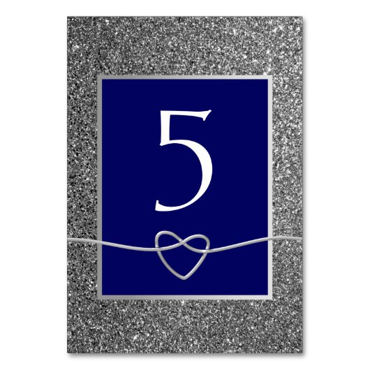 Silver Blue Wedding Kaart (Voorkant)