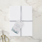 Silver & Blue Winter Wonderland Bedankt Favor Cadeaulabel (Met Touw)