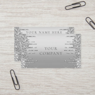 Silver Blush Glitter Sparkle Drift Modern Company Visitekaartje