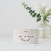 SILVER BLUSH PINK BRUSH STROKE CIRCLE MARK LOGO VISITEKAARTJE (Staand voorkant)
