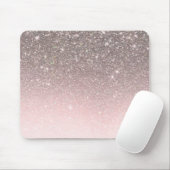 Silver & Blush Pink Glitter Sparkle Glam Girly Muismat (Met muis)