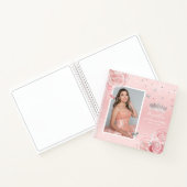 Silver Blush Pink Photo Quinceanera Carnet invité (Intérieur)
