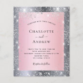 Silver blush roze glitter elegant bruiloft flyer (Voorkant)