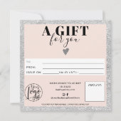 Silver blush roze vierkant cadeaubon logo (Voorkant)