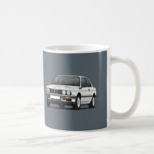 Silver BMW 3 reeks, E30, illustratie Koffiemok