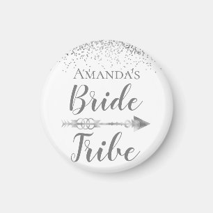 Silver Boho Bride Tribe Gepersonaliseerd Magneet