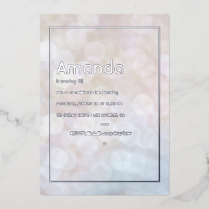 Silver Bokeh Anniversaire Foil Invitation
