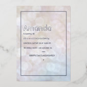 Silver Bokeh Anniversaire Foil Invitation (Recto)