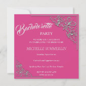 Silver Border Bachelorette Party Invitation Kaart (Voorkant)