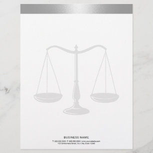 Silver Border Lawyer Scale Attorney of Law Briefhoofd
