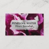 Silver Borhed Floral Achtergrond Visitekaartje (Voorkant)