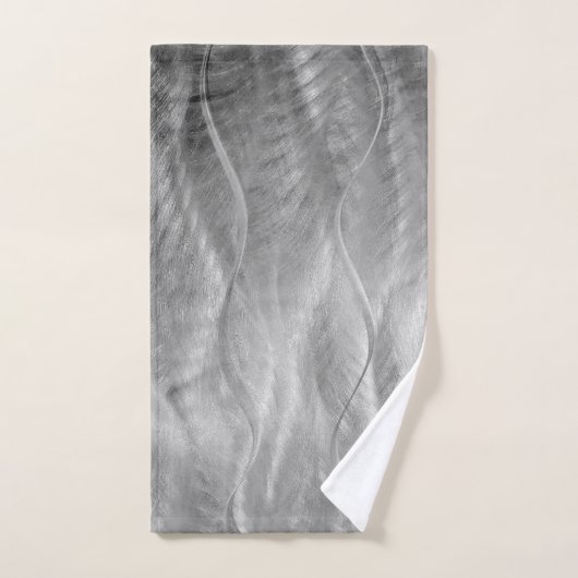Silver Borhed Metal Abstract Bad Handdoek (Handdoek)