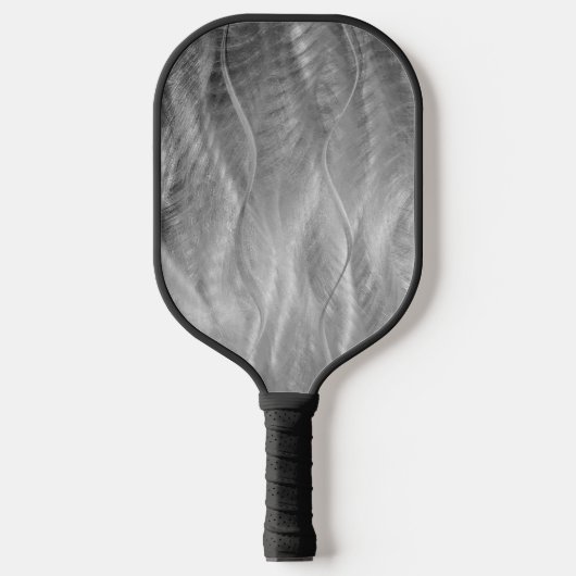 Silver Borhed Metal Abstract Pickleball Paddle (Voorkant)