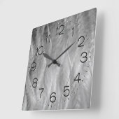 Silver Borhed Metal Abstract Vierkante Klok (Hoek)