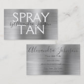 Silver Borhed Metal Spray Tan Visitekaartje (Voorkant / Achterkant)