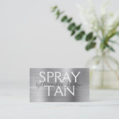 Silver Borhed Metal Spray Tan Visitekaartje (Staand voorkant)