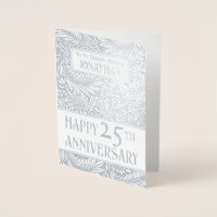 Silver Botanical 25th Wedding Jubileum Real