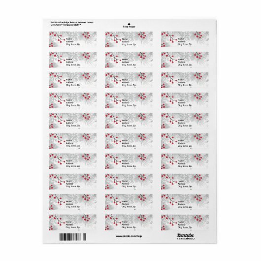 Silver boughs en berries Label (Full Sheet)