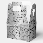 Silver Bow 25e bruiloft Jubileum Bedankdoosjes (Geopend)