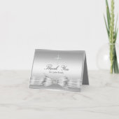 Silver Bow & Cross doop Dank u kaart (Voorkant)