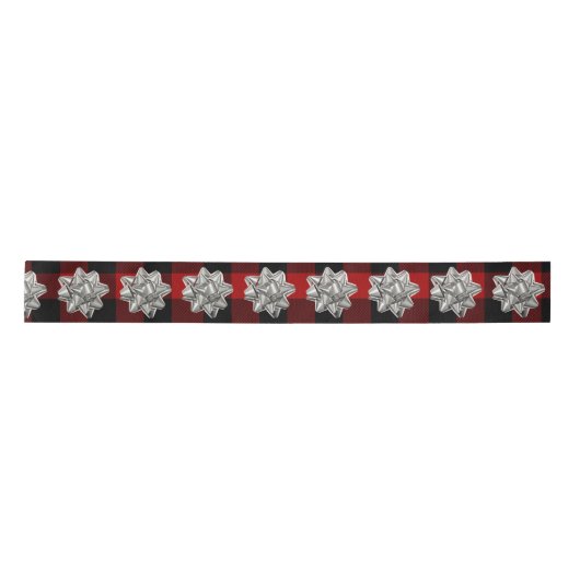 Silver Bow op Buffalo Pset Satin Ribbon Lint (Voorkant)