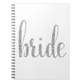 Silver bride laptop, glitter font notitieboek